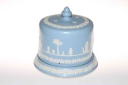 Blue Jasperware Stilton cover and stand.