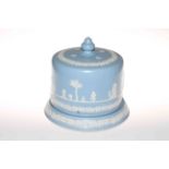 Blue Jasperware Stilton cover and stand.