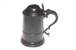 1854 pewter tankard, 22cm.