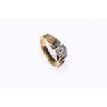 18 carat gold solitaire diamond ring, size M.