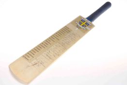 Durham Squad 2009 signed cricket bat.