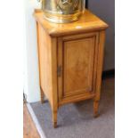 Victorian satinwood pot cupboard, 37.5cm by 77cm.