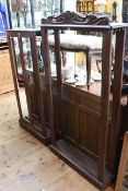 Two early 20th Century extending dining table partitioned leaf holders.