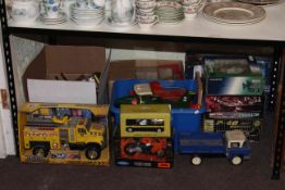 Collection of model vehicles and other toys, model aircraft, Thunderbird II, etc.