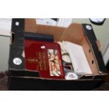 Box of costume jewellery and watches.