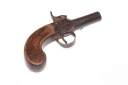 Small flintlock style pocket pistol, 15cm.