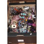 Box of costume jewellery.