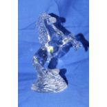 Waterford Crystal rearing horse, 24cm, with box.