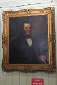 19th Century gilt framed portrait of a gentleman, overall 97cm by 83cm.