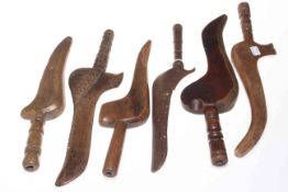 Six vintage knitting sheaths.