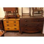 Victorian pine press base and satin walnut dressing table (2).