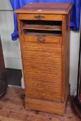 Early 20th Century oak tambour front filing cabinet, 50cm by 118cm.