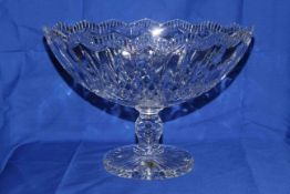 Waterford Crystal Lismore Scalloped Boat Bowl, 33cm by 23cm.