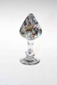 Art glass pedestal paperweight, 17cm.