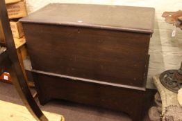 Victorian stained pine mule chest, 98cm by 108cm.