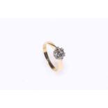 Solitaire diamond ring set in 18 carat gold, approximately 1.