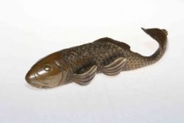 Bronze carp, 29cm length.