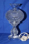 Waterford Crystal lamp with shade, 35cm.