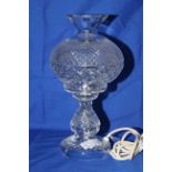 Waterford Crystal lamp with shade, 35cm.