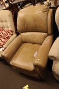 Sherborne light tan leather reclining chair.
