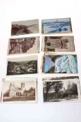 Wooden box of vintage to modern postcards including Lyme Regis RP, Taormina panoramic,