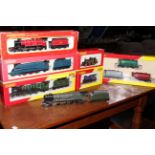 Collection of boxed Hornby Locomotives, carriages and trucks including 1970's Lord Westwood,