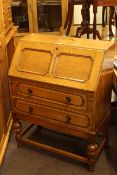 1920's/30's two drawer oak bureau, rectangular oak extending dining table and leaf,