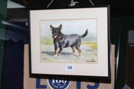 D.M. & E.M. Alderson, 'Harry', watercolour, signed, titled and dated 1981, 17cm by 23.