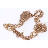 9 carat gold chain link bracelet.