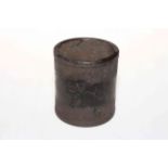 Chinese bronze brush pot having incised decoration of dragon, Chien Lung mark to base, 10cm.