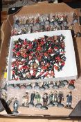 Collection of over one hundred lead military figures.
