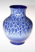 Royal Lancastrian blue and white vase, 26cm.
