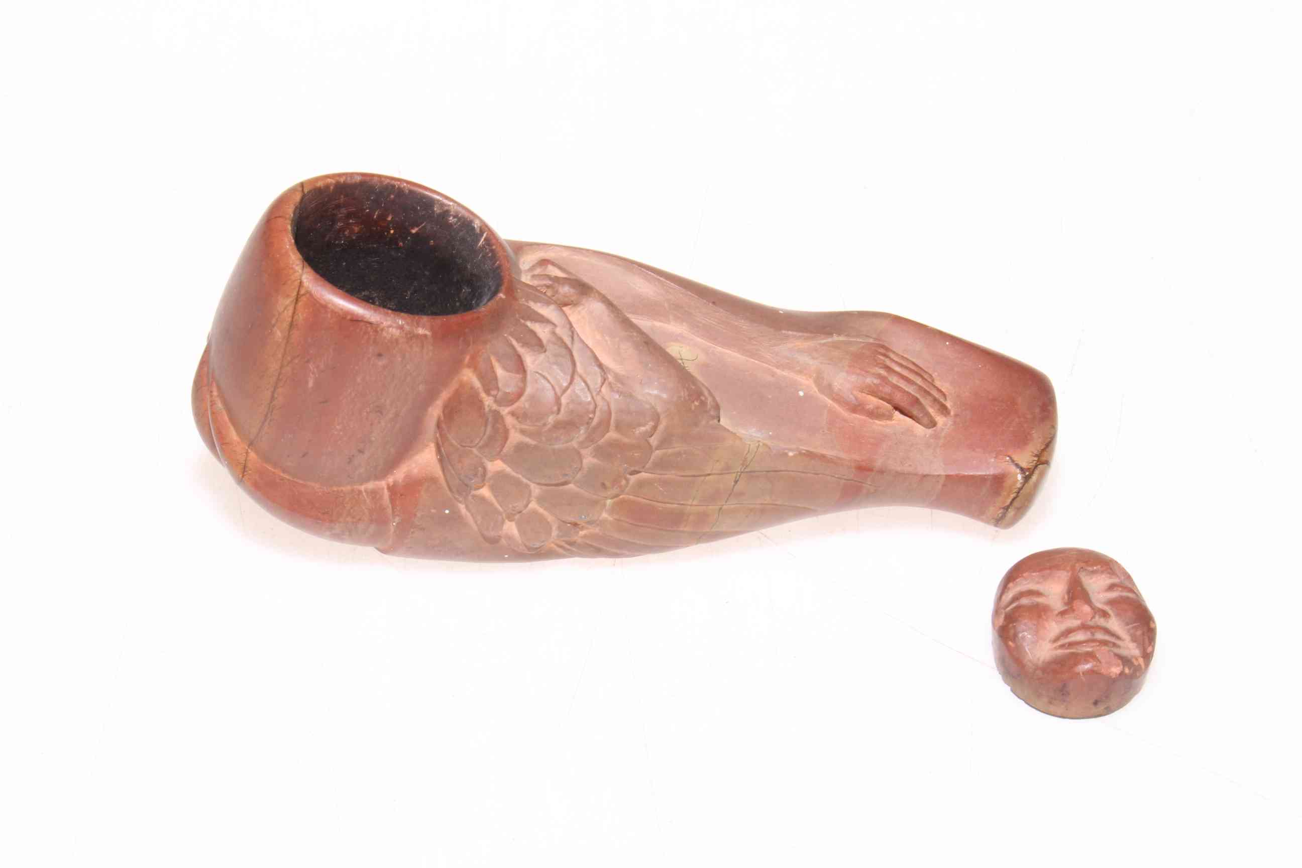 North American stoneware pipe, 11cm length.