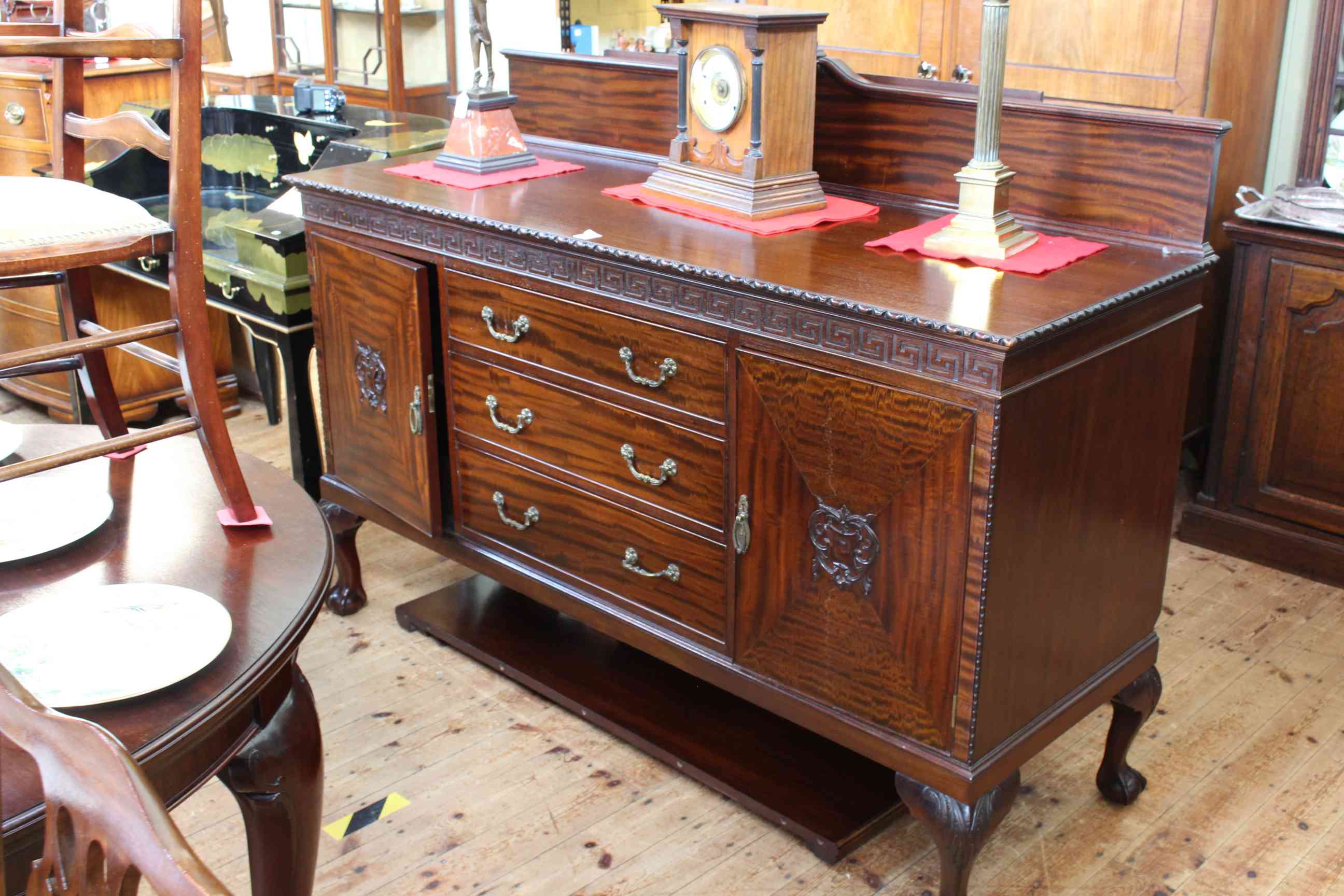 Early 19th Century mahogany Chippendale style eight piece dining suite comprising two door - Image 2 of 2