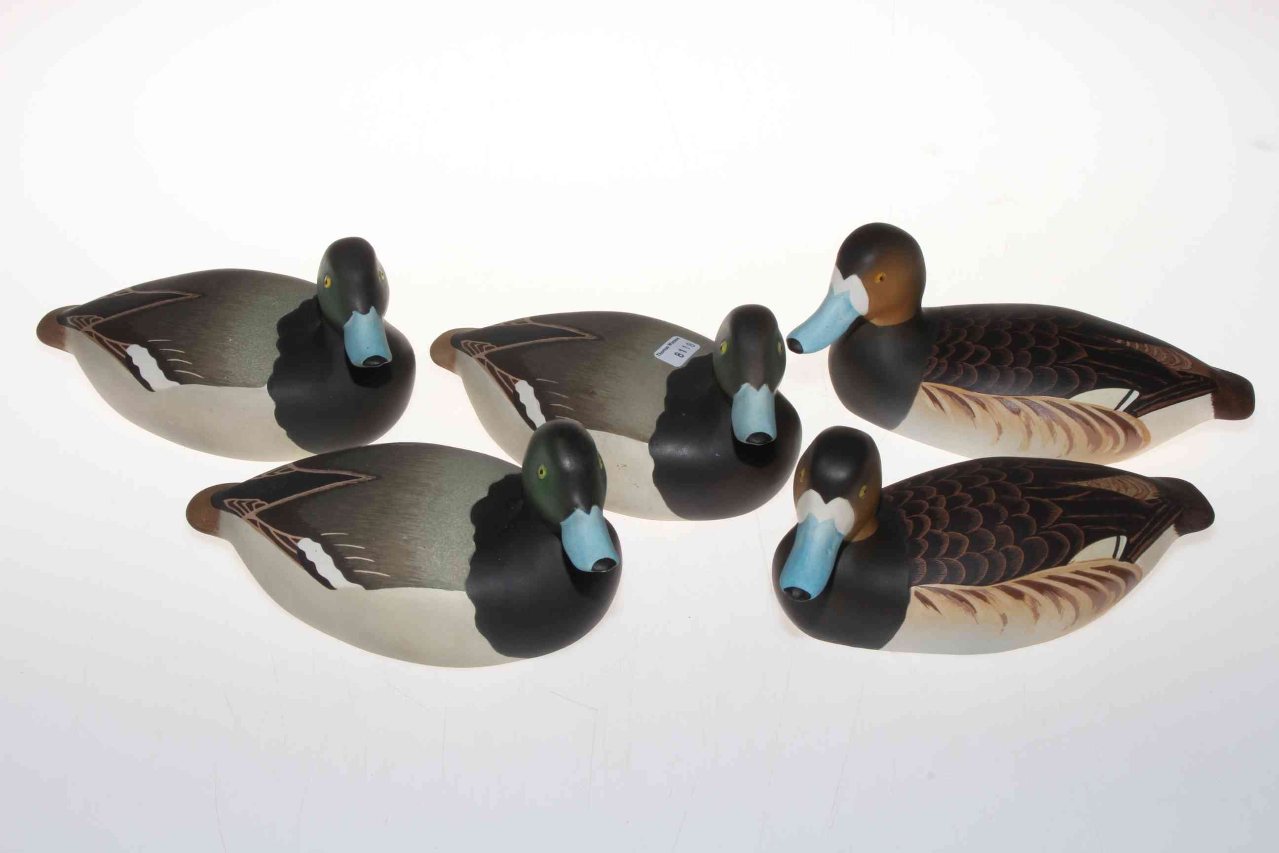 Set of five Royal Doulton ducks.