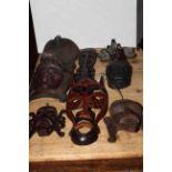 Collection of seven tribal masks.