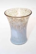 Scottish Monart Glass vase with gold speckle and opaque design.