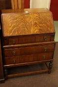 Oak three drawer bureau.