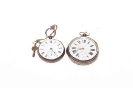 Gents silver pocket watch by Hathern Bros.