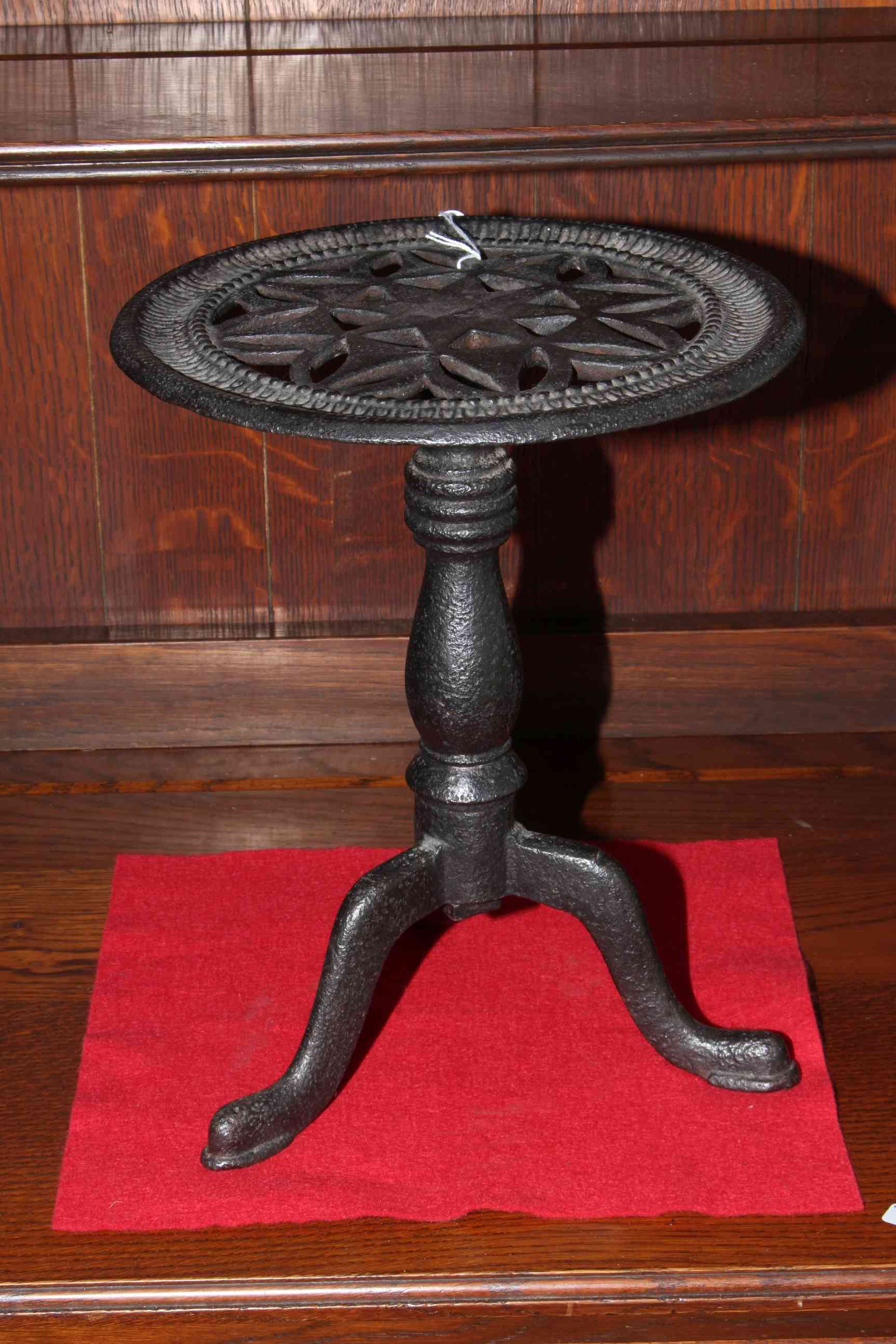 19th Century heavy cast iron trivet, 31cm.