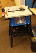 As new Ferex table saw and stand (10 inch).