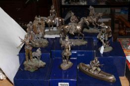 Collection of eight 'Bronze Art Gallery' boxed figures of Native American Indians.