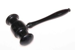 Large ebonised gavel, 28cm length.