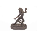 Antique Asian bronze sculpture of dancing figure, 18cm.