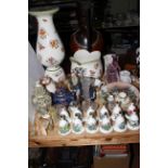 Decorative china including Capodimonte jardiniere and stand, Masons Applique vase, etc.