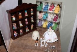 Twelve Dickens House Museum candle snuffers, Months of the Year 1990 Ladies, Royal Doulton Samantha,