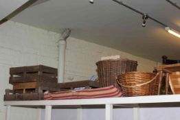 Wood crates, wicker baskets, stool, hammock, etc.