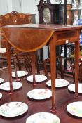 19th Century mahogany and satinwood banded Pembroke table, 73cm by 81cm by 43cm (closed).