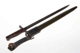An American 1917 pattern bayonet and scabbard.