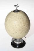 Australian silver mounted ostrich egg by Suhard & Co,